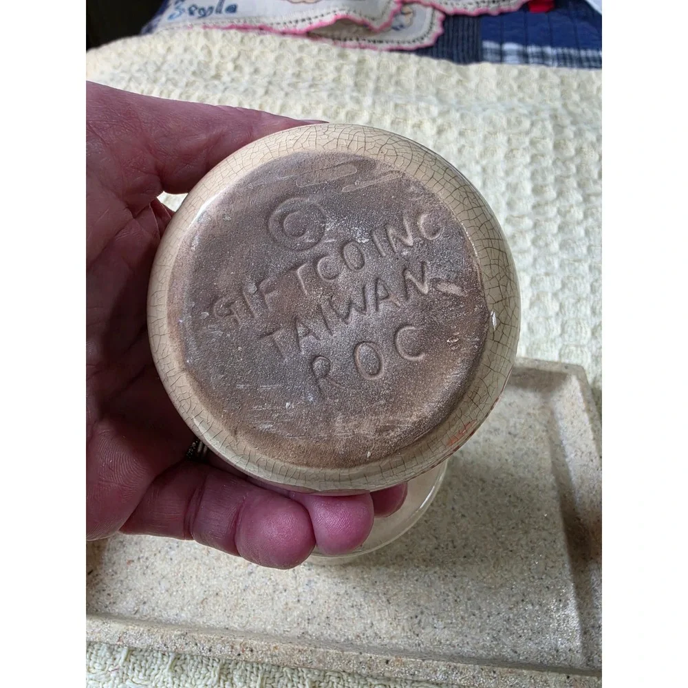 Vintage Giftco Ceramic Potpourri Simmerer Welcome To Our Home Wax Warmer 2pc Set